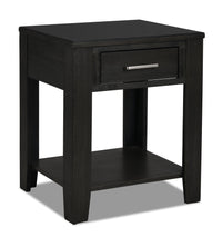 Table de bout moderne Landon de 20 po avec rangement et tablette - brun foncé avec port USB