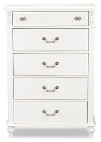  Commode verticale Livy de 35 po (L) à 5 tiroirs pour enfants - blanche