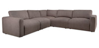  Sofa sectionnel modulaire Lotus 5 pièces en chenille - café 