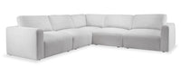  Sofa sectionnel modulaire Lotus 5 pièces en chenille - lin 