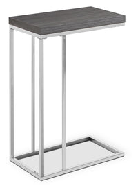 Table d'appoint Arroh de 18 po en forme de C - gris et chrome