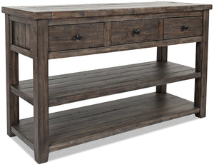 Table de salon rustique Madison de 50 po avec rangement et tablette - bois gris-brun