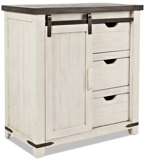 Armoire décorative Madison de 32 po avec porte coulissante - blanche