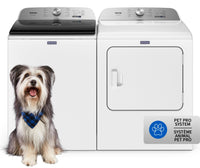  Laveuse Pet Pro à chargement par le haut de 5,4 pi3 et sécheuse électrique de 7 pi3 de Maytag – blanches 