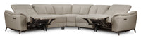  Sofa sectionnel à inclinaison électrique Matrix 5 pièces - gris tourterelle 