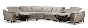 Sofa sectionnel à inclinaison électrique Matrix 6 pièces - gris tourterelle 