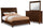 Ensemble de chambre à coucher Sonoma 5 pièces avec lit, commode et miroir, brun manguier - format très grand lit