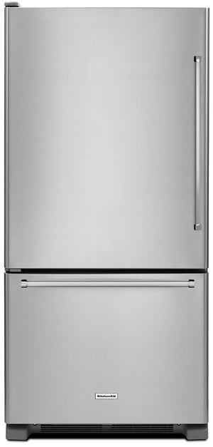 Réfrigérateur à congélateur inférieur KitchenAid de 22 pi³ - acier inoxydable