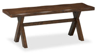  Banc de salle à manger Plum de 47,25 po (L) en bois avec apparence de bordures Live Edge - brun muscade