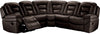 Sofa sectionnel inclinable Leo 5 pièces en tissu Leath-Aire - noyer