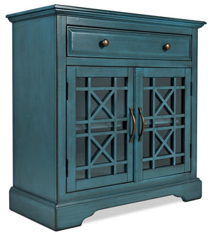 Armoire décorative Marseille de 32 po avec tiroir - bleu antique