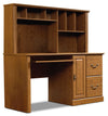 Bureau d’ordinateur Orchard Hills de 58,75 po avec crédence, plateau pour clavier et rangement - brun