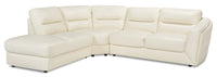  Sofa sectionnel de gauche Romeo 3 pièces en cuir véritable - beige 