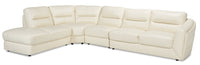  Sofa sectionnel de gauche Romeo 4 pièces en cuir véritable - beige  