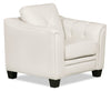 Fauteuil Andi en tissu d'apparence cuir - beige