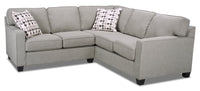  Sofa sectionnel Sawyer 2 pièces en tissu d'apparence lin - gris clair