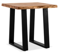 Table de bout rustique Agra de 24 po - brune et noire avec pattes en fer