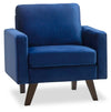 Fauteuil Joelle en velours - bleu