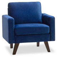  Fauteuil Joelle en velours - bleu