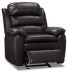 Fauteuil coulissant inclinable Adam de 34,45 po en tissu d’apparence cuir brun