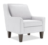 Fauteuil d’appoint club Sofa Lab personnalisable de 29 po fabriqué au Canada en tissu d’apparence lin avec pattes en bois - blanc Pax Ice