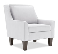  Fauteuil d’appoint club Sofa Lab personnalisable de 29 po fabriqué au Canada en tissu d’apparence lin avec pattes en bois - blanc Pax Ice