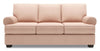 Sofa-lit personnalisable Roll de Sofa Lab de 86 po fabriqué au Canada en tissu d’apparence lin rose Pax Rose avec accoudoirs enroulés