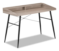 Bureau Jeremy de 47,25 po avec petite crédence - taupe