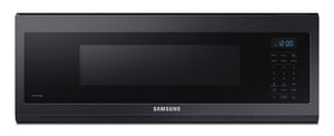 Four à micro-ondes à hotte intégrée Samsung de 1,1 pi³ avec 400 pi³/min et Wi-Fi - acier inoxydable noir - ME11A7510DG/AC