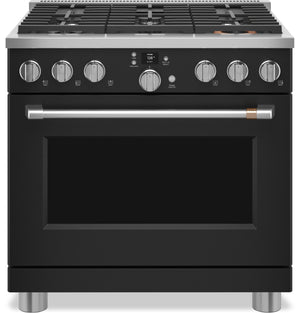 Cuisinière intelligente hybride Café de 5,7 pi³ avec convection européenne véritable et grilles autonettoyantes - noir mat - C2Y366P3TD1