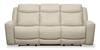  Sofa à inclinaison électrique Prescott de Scott Living de 88,5 po en cuir véritable avec appuie-têtes électriques - gris platine