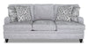 Sofa Bellmont de 89 po fabriqué au Canada en tissu de chenille gris platine avec coussins de dossier et de siège réversibles