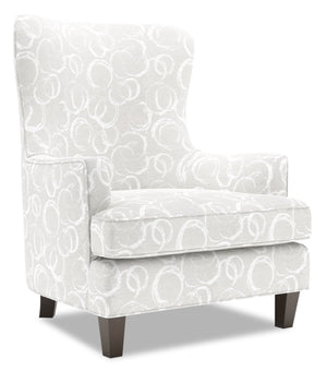 Fauteuil d’appoint à oreilles Sofa Lab personnalisable de 32 po fabriqué au Canada en tissu d’apparence lin brun Pax Wicker