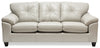 Sofa Addison de 86 po fabriqué au Canada en tissu d’apparence cuir beige avec coussins de siège amovibles