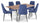 Ensemble de salle à manger Miya 7 pièces en acacia et métal avec table de 60 po (L), bordures Live Edge et 6 chaises - bleu marine