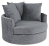 Fauteuil d’appoint Cuddler Grande de 48 po fabriqué au Canada en tissu de chenille gris Plush Thunder 