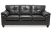 Sofa Addison de 86 po fabriqué au Canada en tissu d’apparence cuir gris avec coussins de siège amovibles