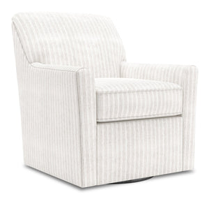 Fauteuil d’appoint pivotant Sofa Lab personnalisable de 31 po fabriqué au Canada en tissu blanc Dolphin