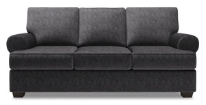 Sofa personnalisable Roll de Sofa Lab de 86 po au Canada en tissu de chenille grise Luxury Charcoal avec accoudoirs enroulés