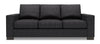 Sofa personnalisable Track de Sofa Lab de 85 po fabriqué au Canada en tissu de chenille avec accoudoirs rectilignes - gris Luxury Charcoal