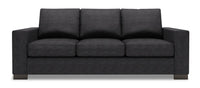  Sofa personnalisable Track de Sofa Lab de 85 po fabriqué au Canada en tissu de chenille avec accoudoirs rectilignes - gris Luxury Charcoal