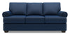 Sofa personnalisable Roll de Sofa Lab de 86 po fabriqué au Canada en tissu d’apparence lin bleu Pax Navy avec accoudoirs enroulés