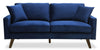 Sofa Joelle de 69 po en tissu bleu avec pattes en bois