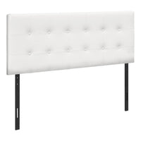  Tête de lit rembourrée Estel en tissu de cuir végétalien blanc avec capitonnage à boutons - format lit double