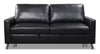 Sofa-lit Wilson de 77,5 po en tissu d’apparence cuir noir