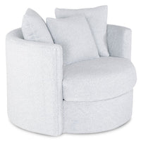  Fauteuil d’appoint pivotant Cuddler Midi de 42 po fabriqué au Canada en tissu de chenille - gris Teddy Star