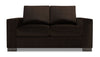 Causeuse personnalisable Track de Sofa Lab de 62 po fabriquée au Canada en tissu d’apparence lin avec accoudoirs rectilignes - brun Luxury Chocolate