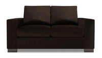  Causeuse personnalisable Track de Sofa Lab de 62 po fabriquée au Canada en tissu d’apparence lin - brun Luxury Chocolate