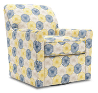  Fauteuil d’appoint pivotant Sofa Lab personnalisable de 31 po fabriqué au Canada en tissu - Sunshine multicolore