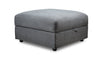 Pouf Evolve en tissu d'apparence lin - anthracite